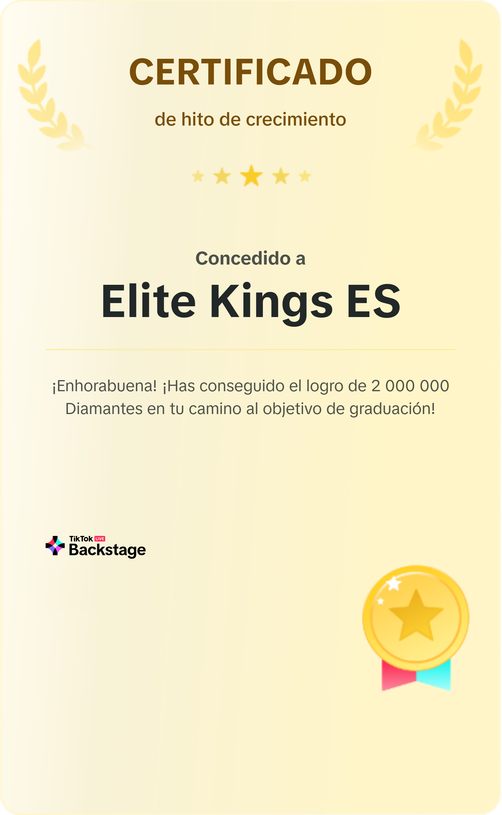 Certificado oficial TikTok 2 milhões